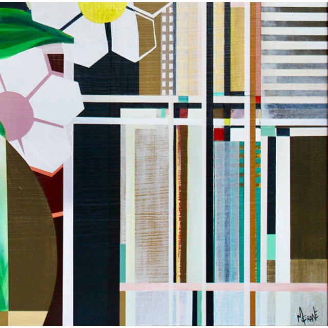 Contemporary Painting "Floral Woven" by Mary Crane Nutter For Sale - Image 4 of 5