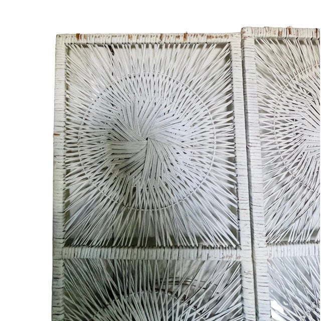 Beautiful Pair of Mid Century Screens. Would make a great headboard or statement hung on a wall together. Could also be...