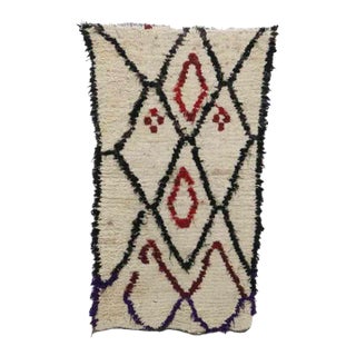 Moroccan Azilal Rug - 3'5" X 6'1" Ft For Sale