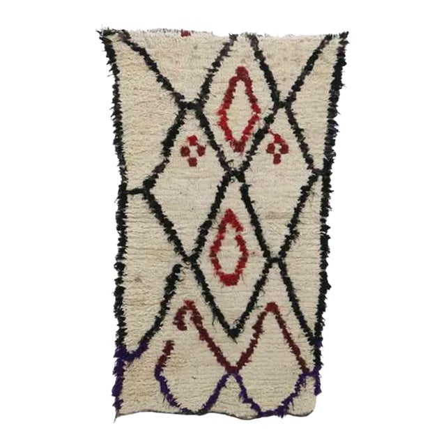 Moroccan Azilal Rug - 3'5" X 6'1" Ft For Sale