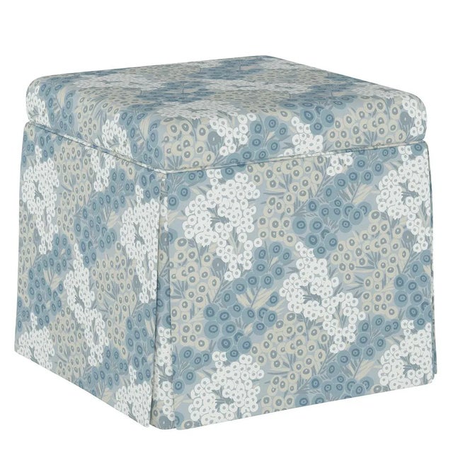 Dyer Storage Ottoman in Blue Loiret For Sale In Chicago - Image 6 of 6
