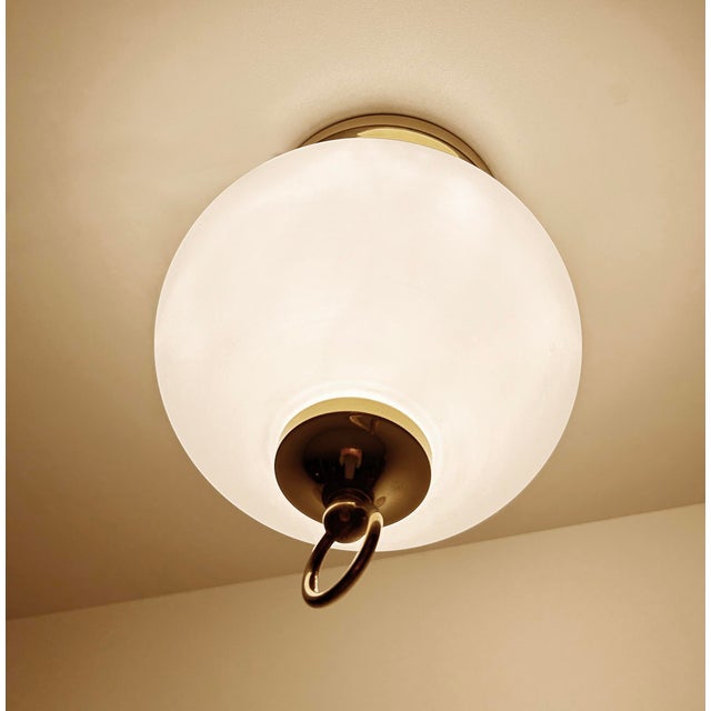 Gold Vintage Glass Flush Light from Limburg For Sale - Image 8 of 13