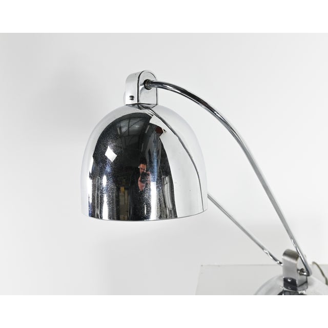 Chromed Metal Lamp attributed to Yves Jujeau and André Mounique for Jumo, France, 1930s For Sale - Image 12 of 14