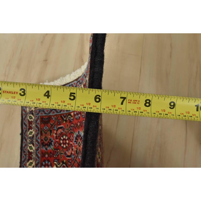 1990s Fine Bidjar Rug 1’5” X 1’10” Red Wool Vintage Hand-Knotted Carpet For Sale - Image 5 of 6