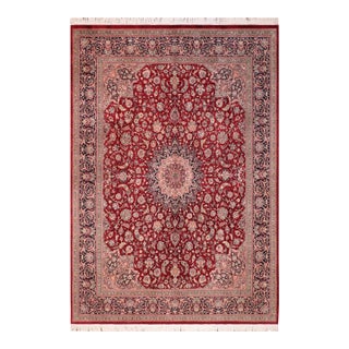 Art Nouveau 1990's Isphan Pak-Persian Red/Blue Wool Rug - 8'2'' X 10'4'' For Sale