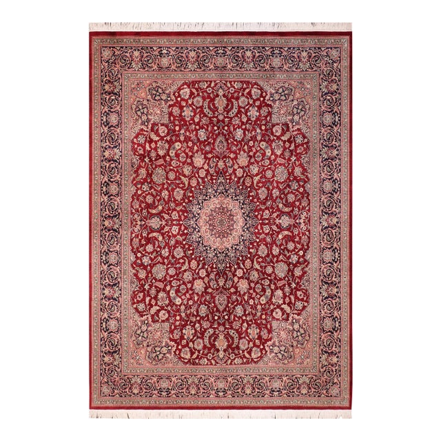 Art Nouveau 1990's Isphan Pak-Persian Red/Blue Wool Rug - 8'2'' X 10'4'' For Sale