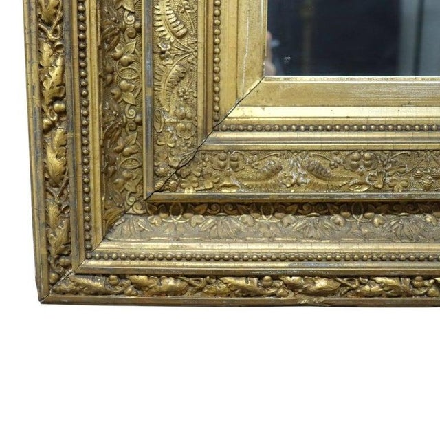 Gold Antique Gilt Wood Wall Mirror With Fern Motif C1890 For Sale - Image 8 of 9