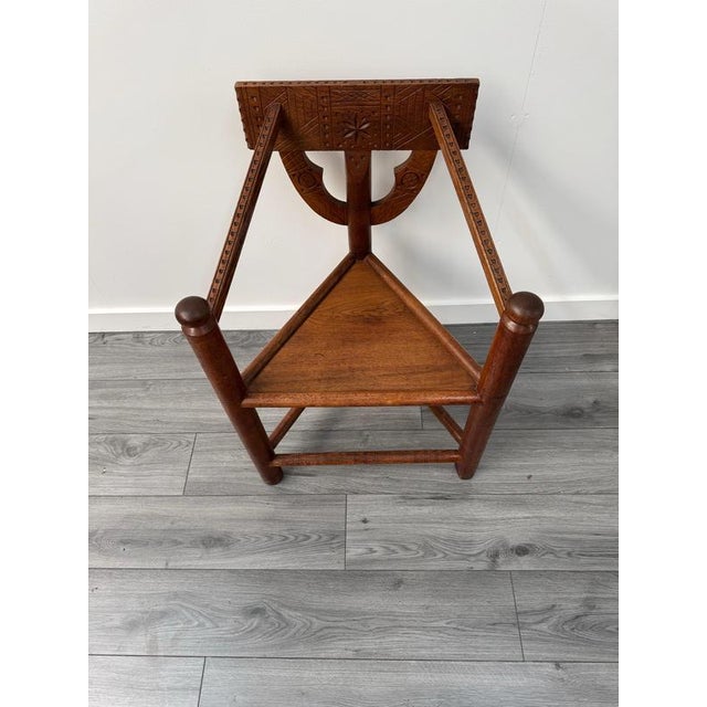 Swedish Carved Oak Chair by Bernhardt Hoettger, 1930s For Sale - Image 6 of 8