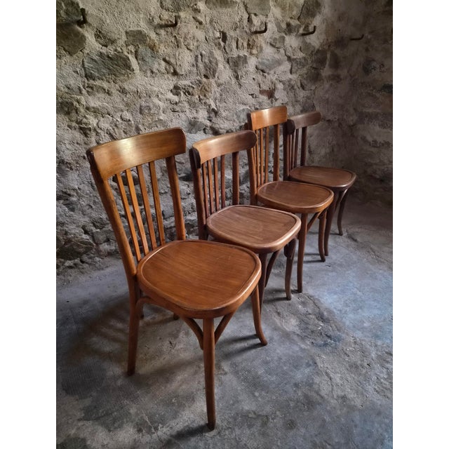 Vintage French Bistro Chairs by Mahieu & Guillaume, 1930s, Set of 4 For Sale - Image 15 of 18