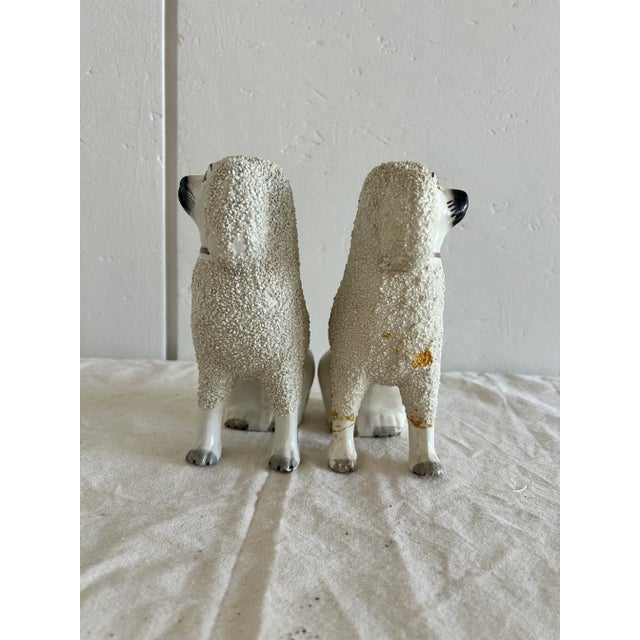 Antique 19th Century English Pair of Staffordshire Poodles For Sale - Image 9 of 12