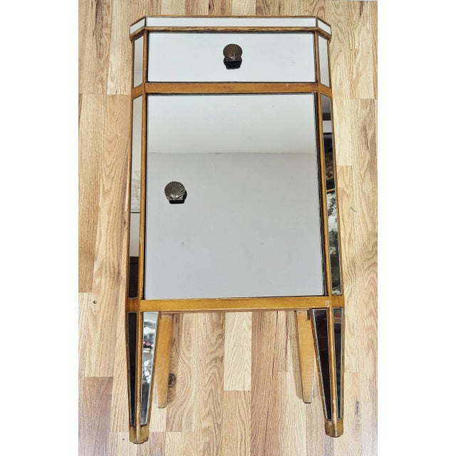 Pair French Mid-Century Modern Mirrored Nightstands For Sale - Image 11 of 16