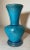 Ceramic Rare Vintage Handmade Neil Patterson Bright Baby Blue Glaze Pinched Pottery Vase For Sale - Image 7 of 16