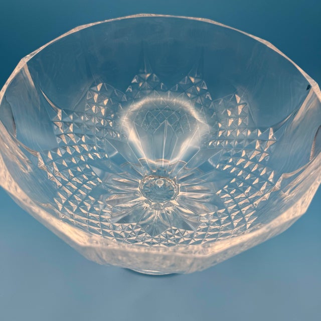 Vintage Cristal d'Arques Longchamp Crystal Footed Bowl Compote Pedestal Dish For Sale - Image 4 of 12