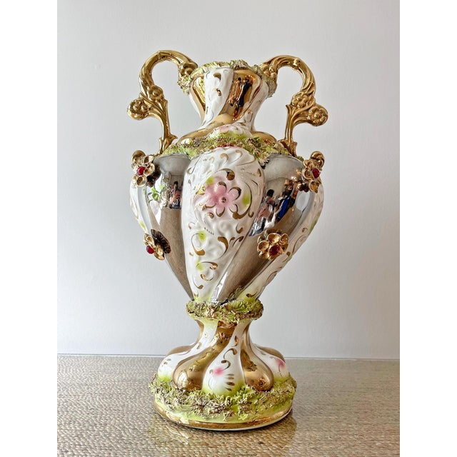 Mid-20th Century Italian Rococo Revival Porcelain Vase For Sale - Image 4 of 6