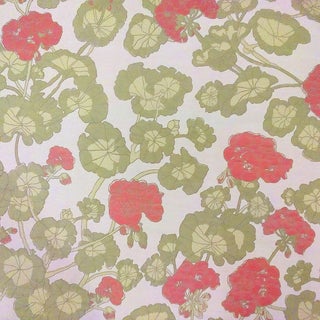 Vintage Geranium Woven Jacquard Upholstery Fabric - 9 Yards For Sale