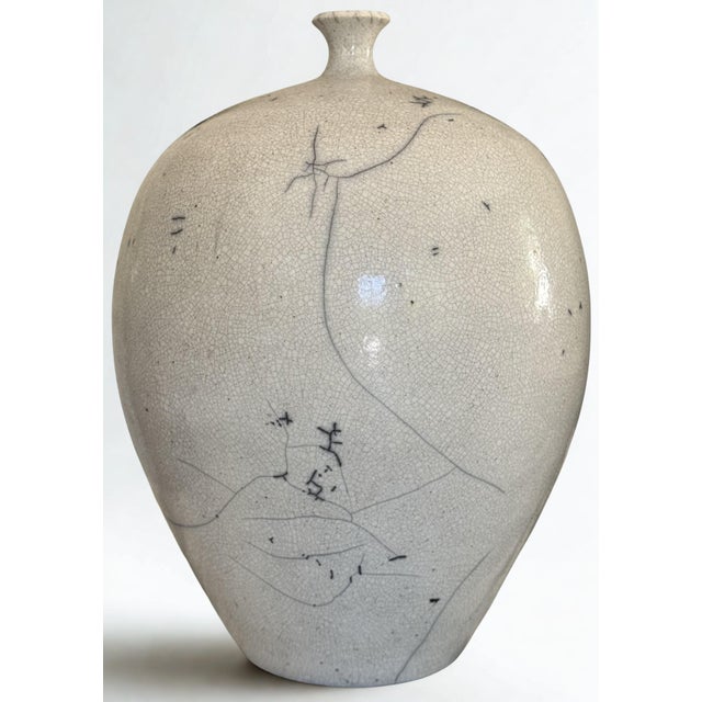 Nancee Meeker Ceramic Studio Art Raku Vase For Sale - Image 4 of 14