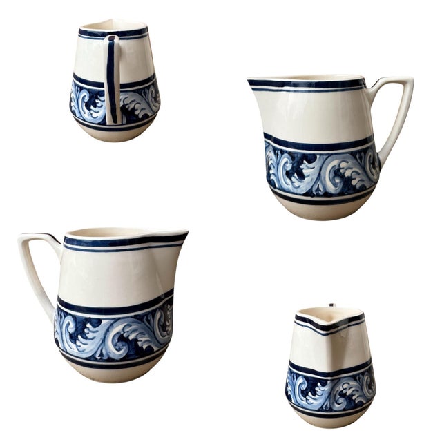 1998 Williams-Sonoma Retired Portugal Blue and White Lidded Sugar Bowl & Creamer - A Pair For Sale In Chicago - Image 6 of 7