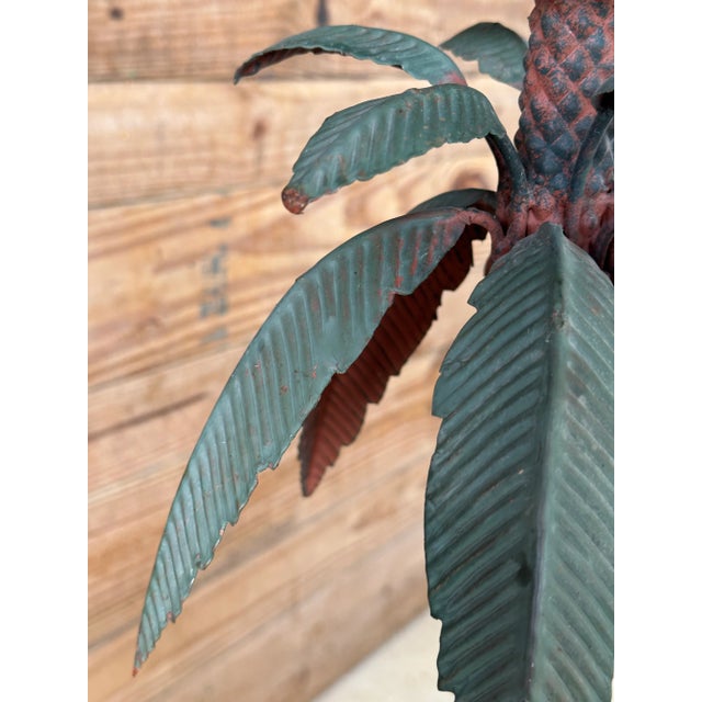 Pair of Vintage Sculptural Metal Palm Tree Floor Candle Holders For Sale - Image 11 of 13