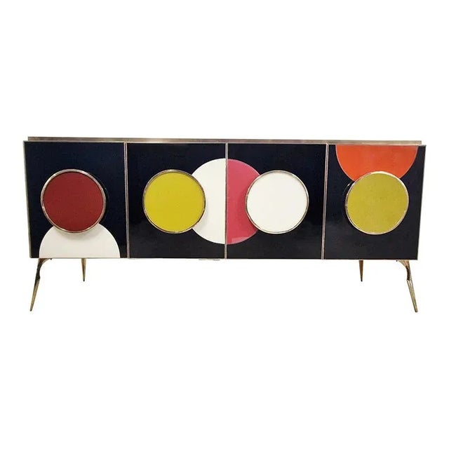 Credenza with Four Backlit Doors, 1980s For Sale - Image 10 of 11