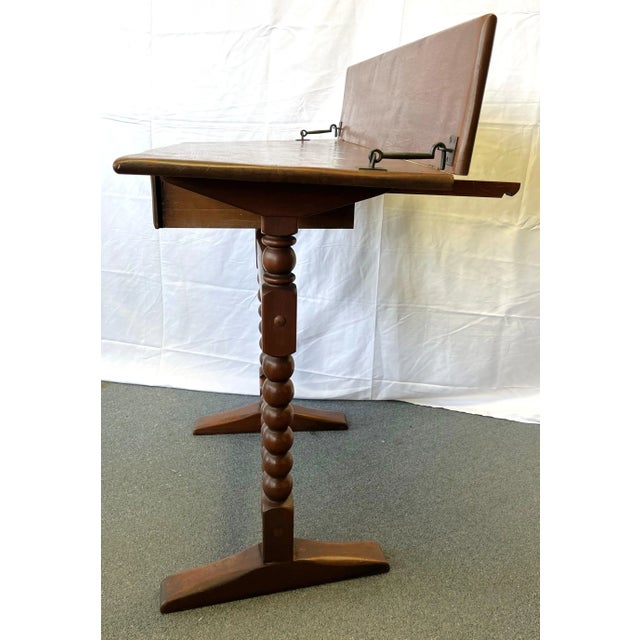 Antique Ship's Navigation Table/ Desk Handmade of Solid Wood With Barley Twist Legs For Sale - Image 11 of 13