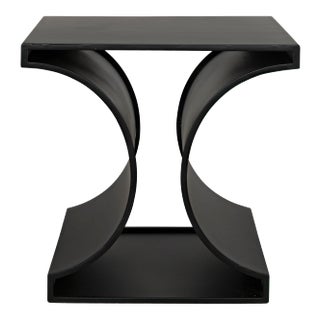 NOIR Alec Side Table in Black Metal For Sale