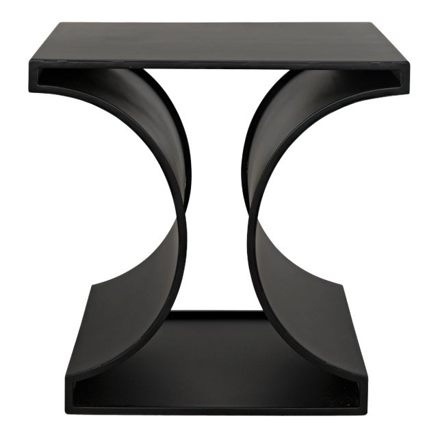 NOIR Alec Side Table in Black Metal For Sale