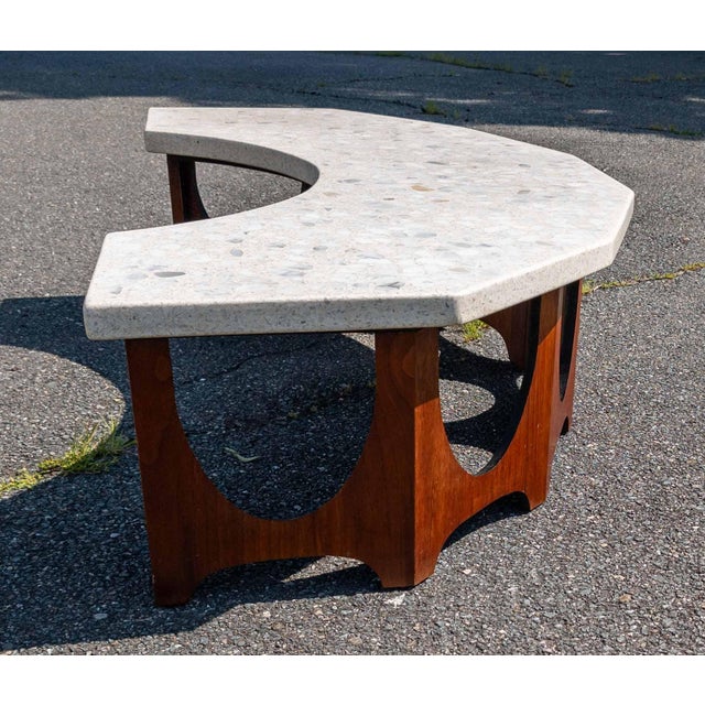 Mid-Century Modern Mid-Century Modern Walnut Veneer and Terrazzo Marble Coffee Table For Sale - Image 3 of 18