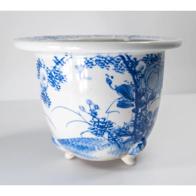 Mid 20th Century Mid-Century Japanese Blue and White Arita Jardiniere Planter Cachepot For Sale - Image 5 of 10