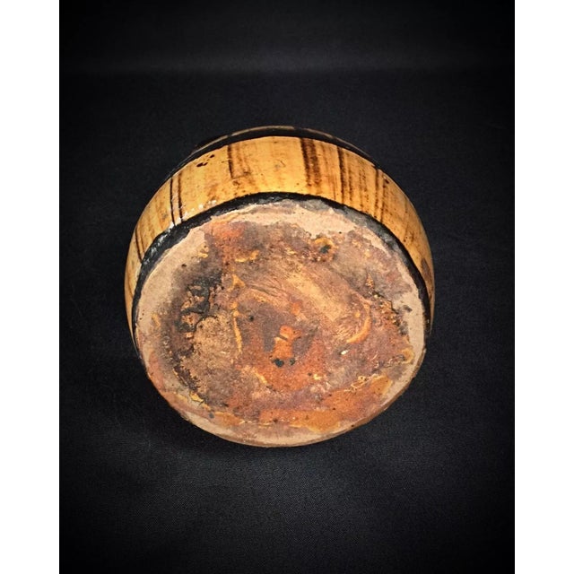 French Provincial Antique Ceramic Barrel-Shaped Pitcher For Sale - Image 3 of 9