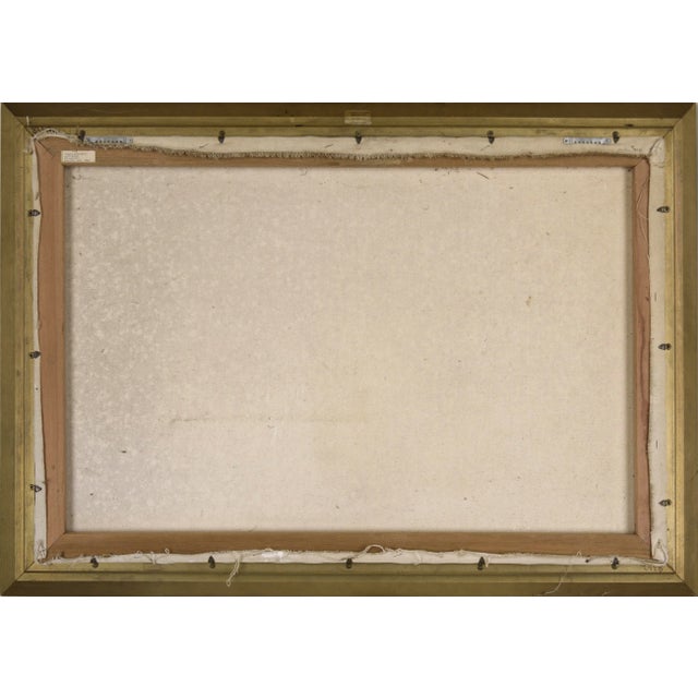 Textile Courtyard With Fountain - Interior Landscape in Oil on Canvas by Muriel Kittock For Sale - Image 7 of 7