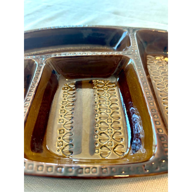 Gumps 20th C. MCM Italian Gump’s Ceramic Divided Catchall For Sale - Image 4 of 9