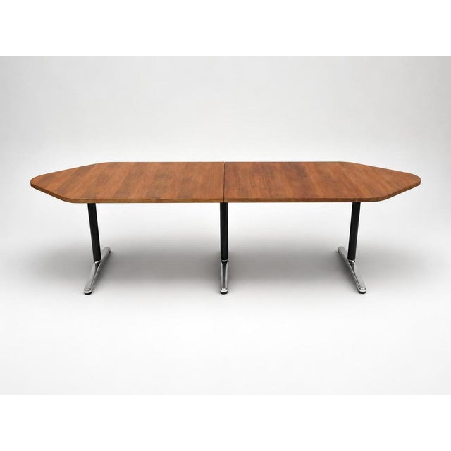 Beautiful, large vintage conference or dining table from the 1970s with a timeless look and a robust character. This table...