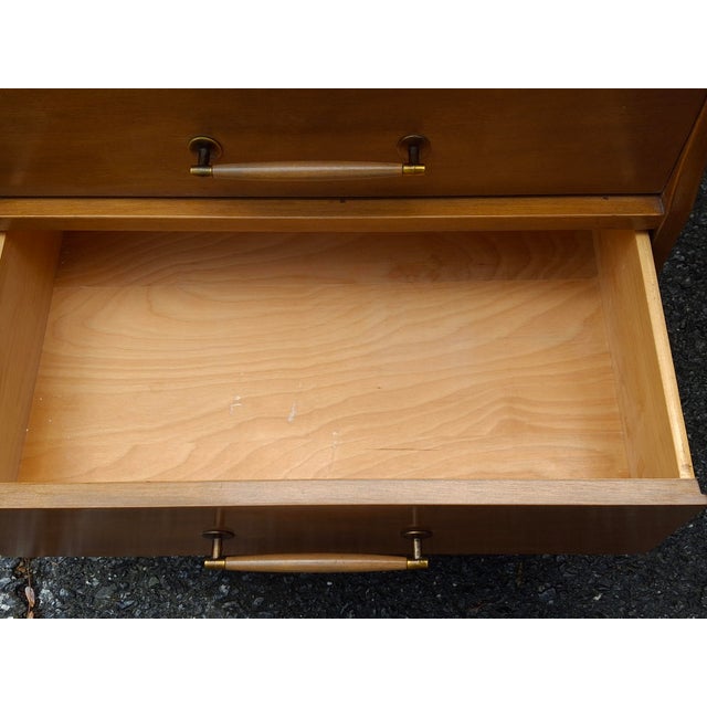 Mid 20th Century Pair Baumritter Birchcraft MCM Maple Five-Drawer Side Chests For Sale - Image 10 of 17