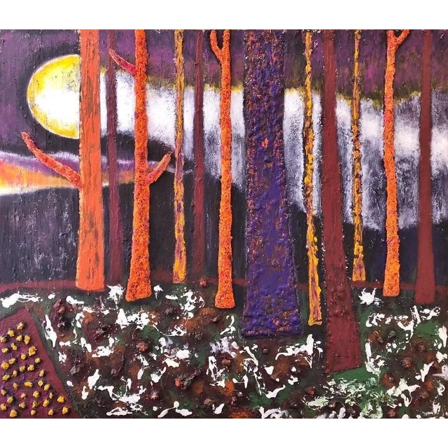 "Enchanted Forest" - Large Contemporary Abstract Landscape Painting by Diane Grant For Sale