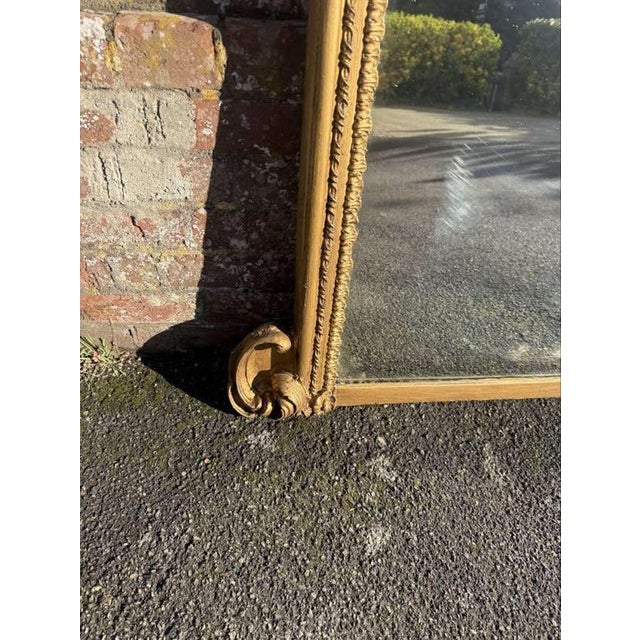 Large Antique 19th Century English Gilt Overmantle Mirror For Sale - Image 6 of 9