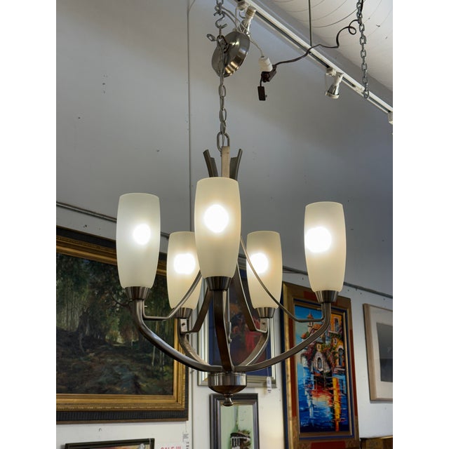 Transitional Progress Lighting Wisten Five Light Chandelier For Sale - Image 3 of 12