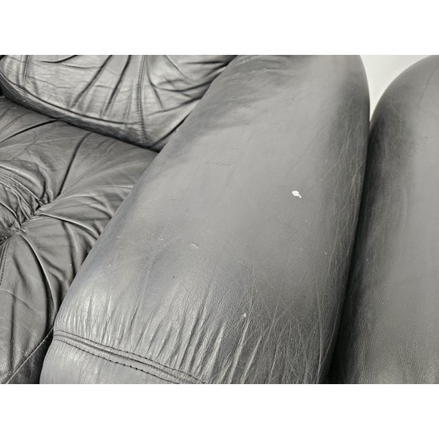Vintage Club Chairs in Black Leather, 1970, Set of 2 For Sale - Image 13 of 18
