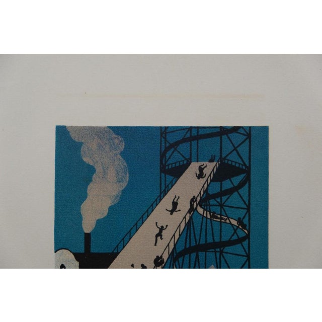 Lucien Boucher, Le toboggan géant, Lithograph For Sale - Image 5 of 6