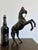 Animal Skin VIntage Handcrafted Leather Horse Statue With Brass Appointments For Sale - Image 7 of 14