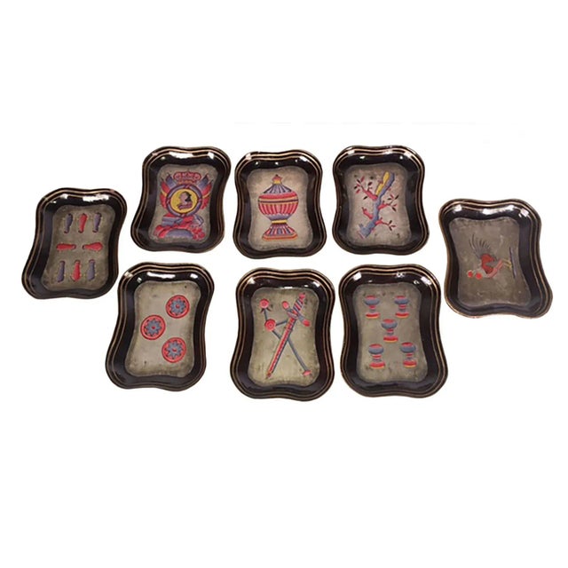 Antique Chinese Lacquer Game Set - 9 Pieces For Sale - Image 4 of 10