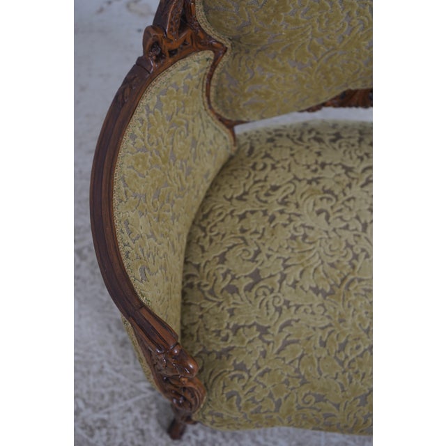 Pair French Louis XV Wide Seat Swan Carved Frame Occasional Chairs For Sale In Philadelphia - Image 6 of 18
