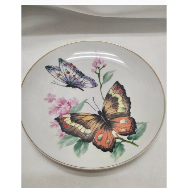 Art Deco Antique Ceramic Plates by Neiman Marcus Butterfly Collection - Set of 2 For Sale - Image 3 of 4