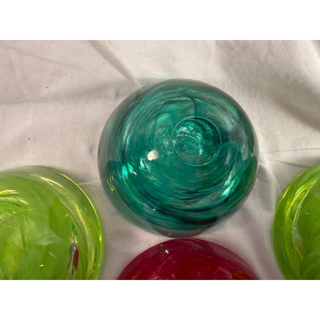 Green Vintage, Kosta Boda Atoll Art Glass Votive Candleholder Sweden Set of 4 For Sale - Image 8 of 8