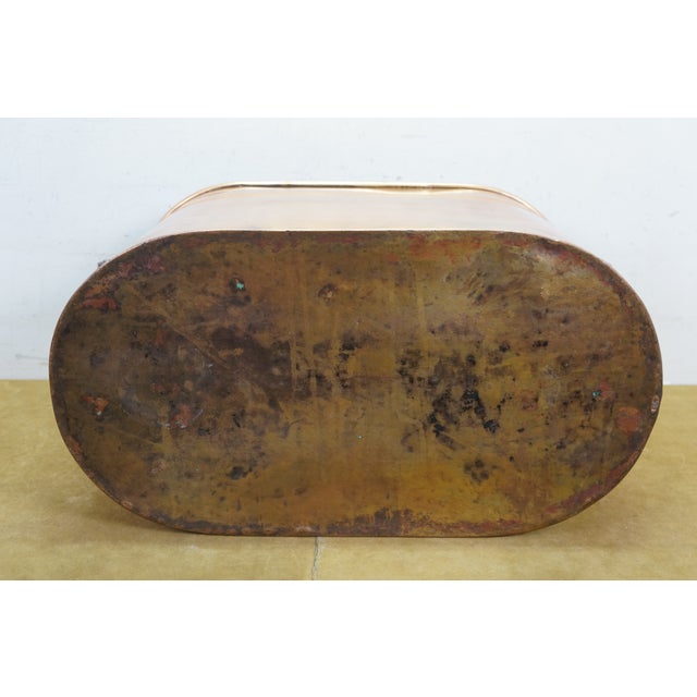 Antique Galvanized Copper Boiler Wash Tub Farmhouse Fireplace Coal Log Bin Lid 24" For Sale - Image 13 of 16