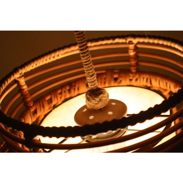 1960s Willow and Wicker Ball Pendant Lamp, 1960s For Sale - Image 5 of 18