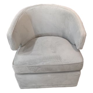Seafoam Green/Blue Swivel Barrel Chair From Havertys Furniture For Sale