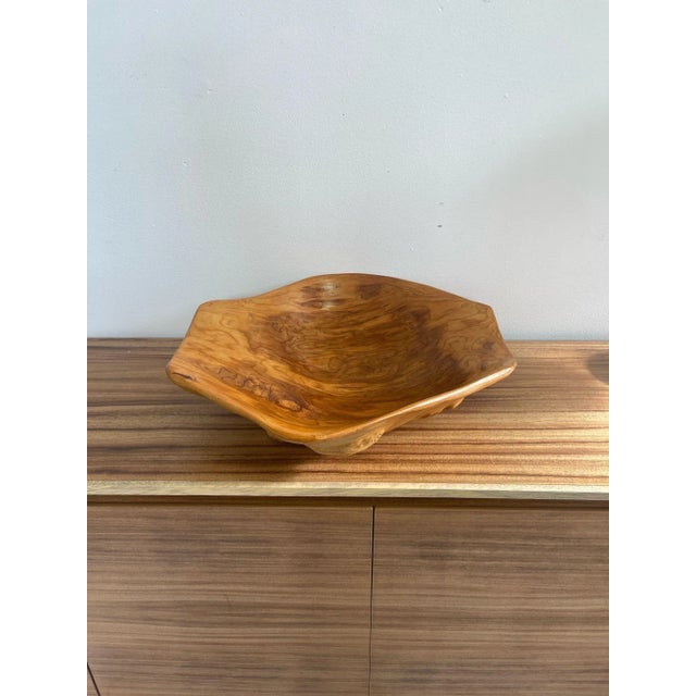 Wood Vintage Decorative Hand Carved Organic Wooden Freedom Bowl For Sale - Image 7 of 9