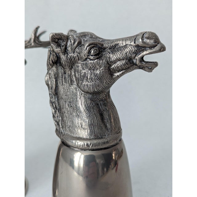 1970s Vintage Gucci Italy Figural Animal Stirrup Cups - a Pair For Sale - Image 5 of 10