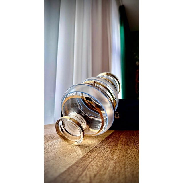 Frosted and Gilt Glass Decanter Set, 1960s, Set of 7 For Sale - Image 11 of 18