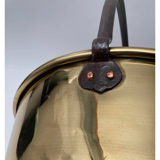Antique Brass Jelly Bucket With Iron Handle and Brass Fasteners For Sale In Louisville - Image 6 of 10